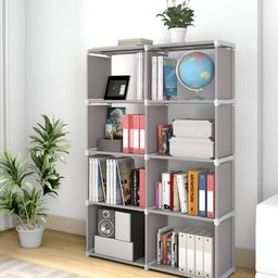Decent Hut Grey 10 Shelves Storage BookShelf-49