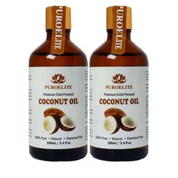 Puroelite Set Of 2 Cold Pressed Coconut Oil With Dropper For Face, Hair & Body 100 ml Each-18