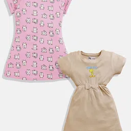 YK X Minute Mirth Pack Of 2 Printed A-Line Dresses-image-69