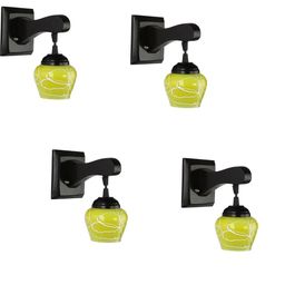 SOMIL Yellow Glass Cylinder Printed Wall Lamps-image-94