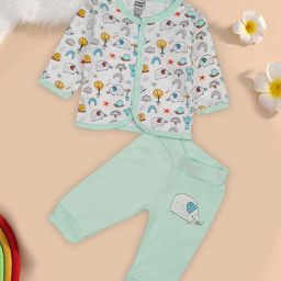 MeeMee Kids Printed Round Neck Pure Cotton Top with Pyjamas-image-69