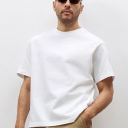 Q CUT Round Neck Pure Cotton Oversized T-shirt-image-74