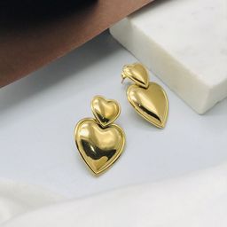 ANJNI CREATION Stainless Steel 18KT Gold-Plated Tarnish-Free Waterproof Drop Earrings-5