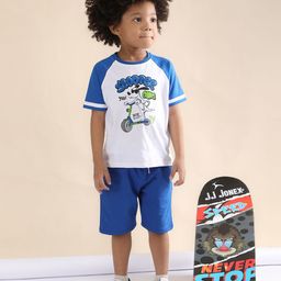 Polka Tots Kids Animal Printed Pure Cotton T-shirt with Shorts-34