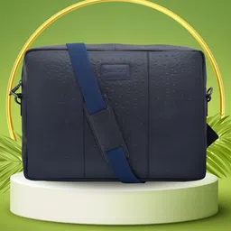 OLIVE MIST Unisex Textured Leather Laptop Bag-image-66