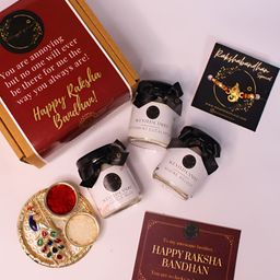 Wrapped up Love Lord Ganesh Artificial Beaded Rakhi Gift Set With Scented Candles-image-13