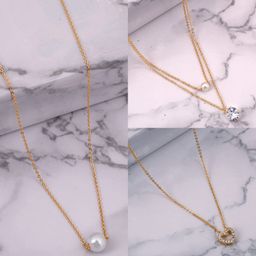 Boghra Sales Set Of 3 Gold-Plated Alloy Cubic Zirconia Chain-image-86