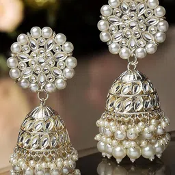 OOMPH Floral Jhumkas Earrings-image-41