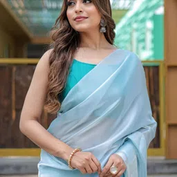 DIVASTRI Organza Saree with Blouse Piece-14
