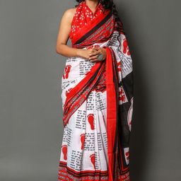 Pinkcity Trade World Pure Cotton Block Print Saree-image-46