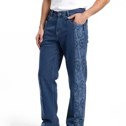 glitchez Men Printed Mid-Rise Stretchable Baggy Fit Jeans-image-99