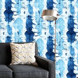 ArtzFolio Printed UV-Resistant Anti-Bacterial Shibori Indigo BatikPeel & Stick Wallpaper-image-76