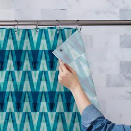 ArtzFolio Green Printed Waterproof Shower Curtain-61