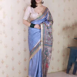 all about you Printed Border Tussar Saree-image-40