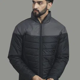 RENUOVO Men Mock Collar Colourblocked Padded Jacket-picture-17