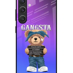 QRIOH Gangsta Bear Glass Samsung Galaxy S25 5G Back Case-picture-53
