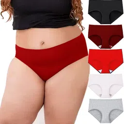 Diving deep Pack Of 5 Cotton Mid-Rise Hipster Briefs DD283 B, M, R, W, G New Pant_ies_5 PC-picture-13