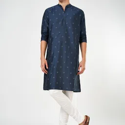 indus route by Pantaloons Bandhani Printed Mandarin Collar Straight Kurta-image-10