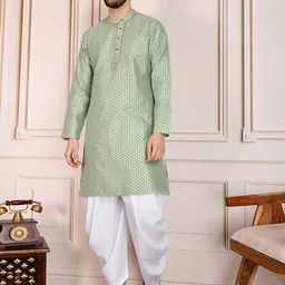 House of Pataudi Woven Design Long Sleeves Kurta-image-65