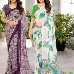 Moda Rapido Pack Of 2 Pure Georgette Saree-picture-6