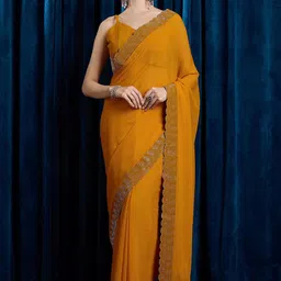Anouk Sequinned Embellished Saree With Matching Blouse image 1