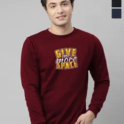 REYA Men Pack Of 3 Typography Printed Sweatshirt-image-1