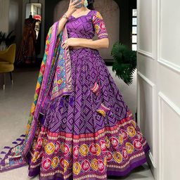 A TO Z CART Printed Ready to Wear Lehenga & Unstitched Blouse With Dupatta image 2