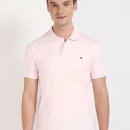 Tommy Hilfiger Men Solid Polo Collar Cotton T-shirt-image-81