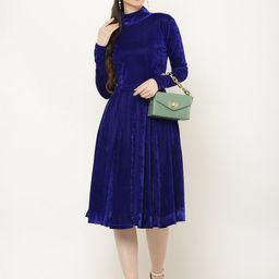 VIVIENT Velvet Fit & Flare Dress-image-109