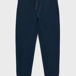 Mango Kids Boys Textured Joggers Pure Cotton Trousers-picture-4
