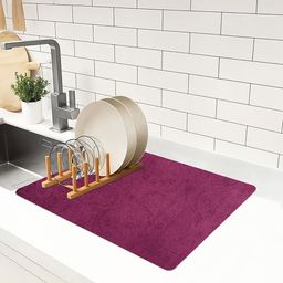 Kuber Industries Purple Non Slip Dish Drying Mats-23