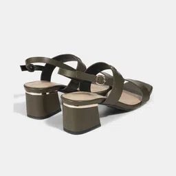 LEMON & PEPPER Women Block Heel Open Toe Sandals with Buckles image 4