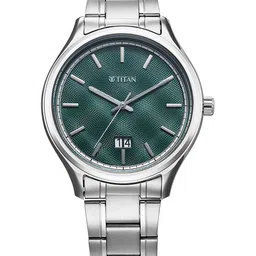 Titan Men Brass Dial & Stainless Steel Bracelet Style Straps Analogue Watch 10033SM03-11