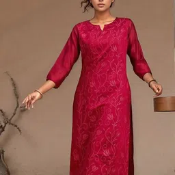 Tulip Eden Women Paisley Dyed Chanderi Silk Kurta-picture-43
