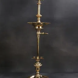 Exotic India Gold-toned Textured Brass Pooja Diya-picture-21