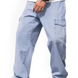 Playfeel Men Relaxed Straight Leg Cargos Trousers-picture-33
