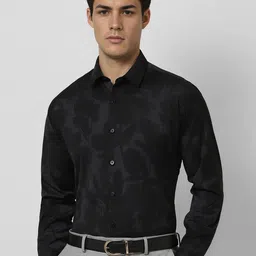 V Dot Men Slim Fit Spread Collar Floral Printed Formal Shirt-image-89