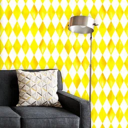 ArtzFolio Printed UV-Resistant Anti-Bacterial Yellow Geometric Pattern Peel & Stick Wallpaper-image-53