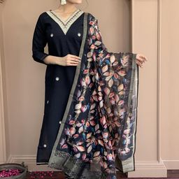 SZN Women Black Viscose Rayon Kurta Sets-56