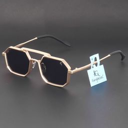 FUNGLASSES Unisex Sunglasses with UV Protected Lens 222 Gold-image-90