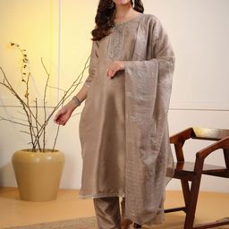 Moda Rapido Women Ethnic Motifs Embroidered Regular Thread Work Kurta with Trousers & With Dupatta-picture-28