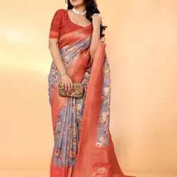 Moda Rapido Woven Design Zari Silk Cotton Banarasi Saree-picture-46