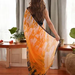 all about you Abstract Printed Pure Chiffon Saree image 3
