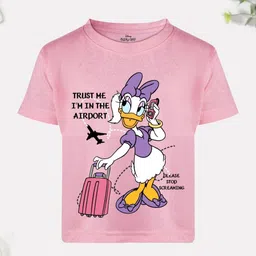 Disney By Miss and Chief Girls Printed Bio Finish Applique T-shirt-image-74