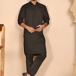Jompers Mandarin Collar Straight Kurta With Pyjamas-picture-37