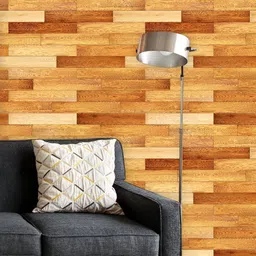 ArtzFolio Printed UV-Resistant Anti-Bacterial Linear Light Brown Pattern Peel & Stick Wallpaper-image-30