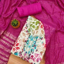 DIVASTRI Floral Printed Unstitched Dress Material-image-86