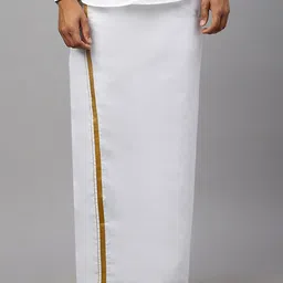 Ramraj Men Solid Pure Cotton Dhoti with Zari-41