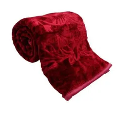 Doristyle Maroon 300 GSM SOLID MINK Double Bed Blanket-picture-38