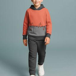HELLCAT Boys Colourblocked Hooded Sweatshirt With Trousers-image-90
